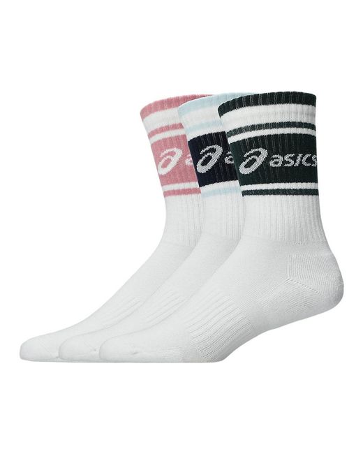 Asics Black Aeg 3 Pack Logo Crew Sock for men