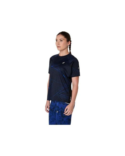 ROAD LITE-SHOW SS TOP Asics de color Blue