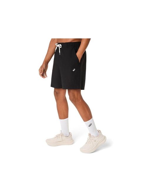 Asics Black Heritage Double Weave 7in Short for men