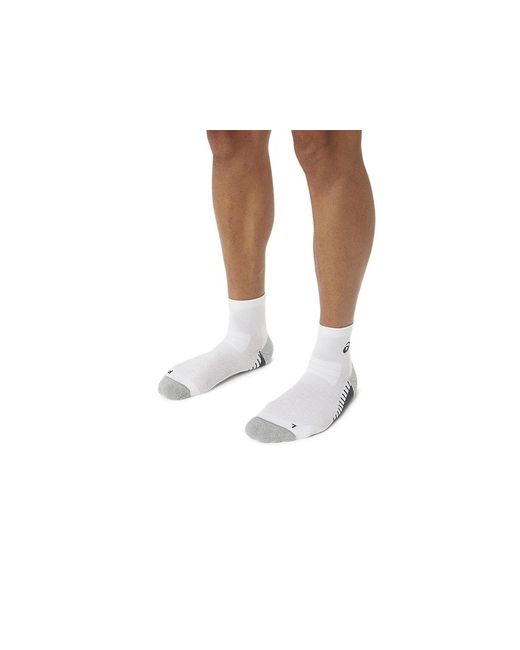 Asics White Performance Run Sock Quarter for men