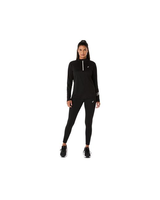 Asics Black Icon 1/2 Zip Ls Top