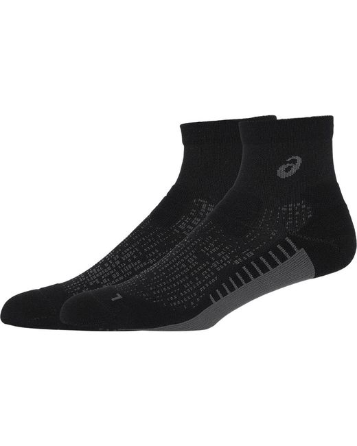 Asics Black Performance Run Sock Quarter for men