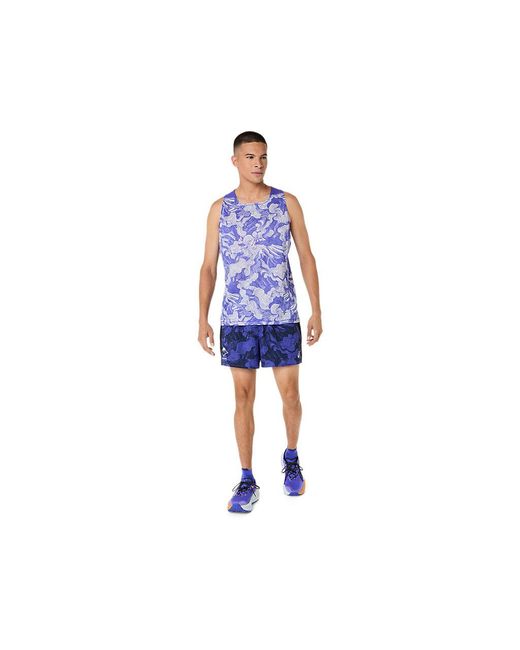 Asics Blue Fujitrail Singlet for men