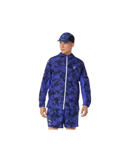 Asics Blue Fujitrail Packable Jacket for men