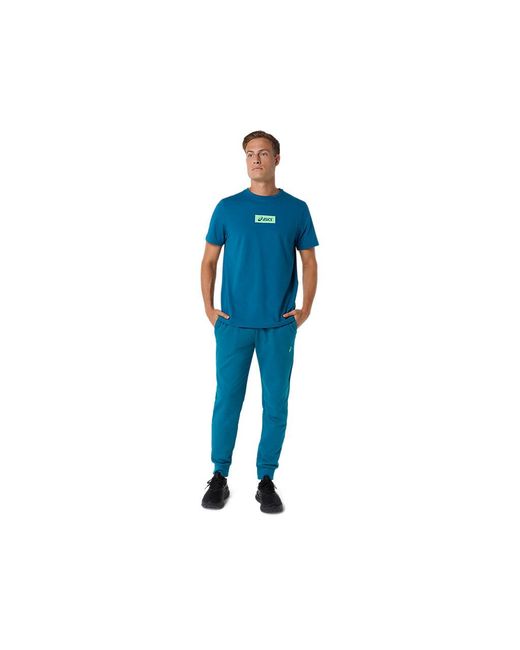 Asics Blue Chest Logo Tee for men