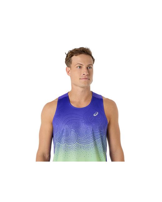 Asics Blue Road Fade Singlet for men