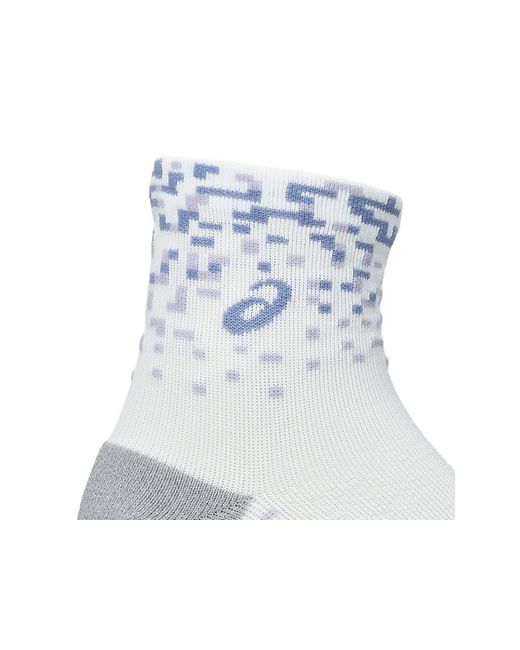Asics White Performance Run Quarter Sock for men
