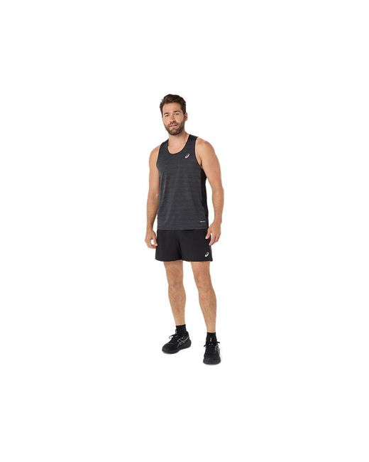 Asics Road Singlet in het Black voor heren