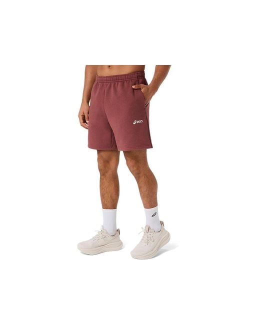 Asics Red Logo Fleece 7in Short for men