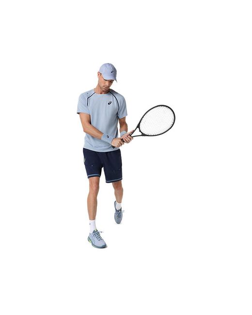 Asics Blue Match Ss Top for men