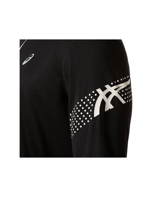 Asics Black Icon Ls 1/2 Zip Top for men