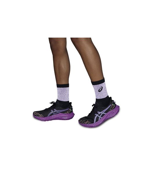 Asics Black Lite-Show Run Crew Sock for men