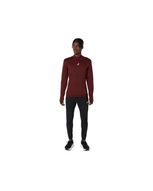 Road Winter Seamless Ls Top di Asics in Red da Uomo