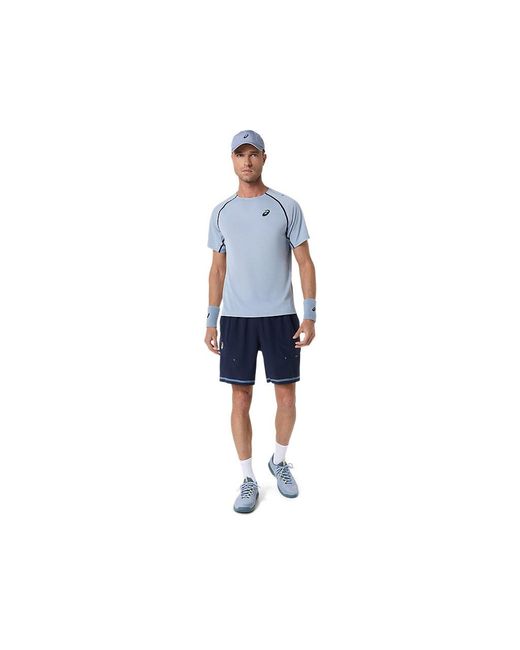 Asics Blue Match Ss Top for men