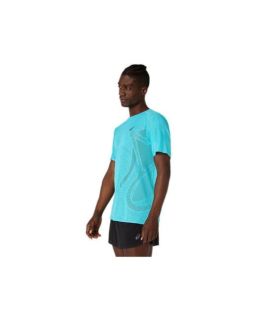 Asics Blue Metarun Ss Top for men
