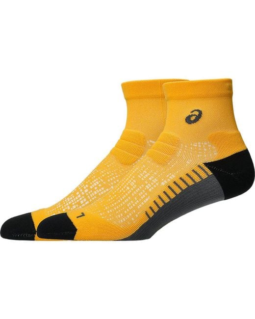 Asics Yellow Performance Run Quarter Sock for men