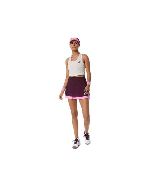 Asics Red Match Jacquard Crop Top