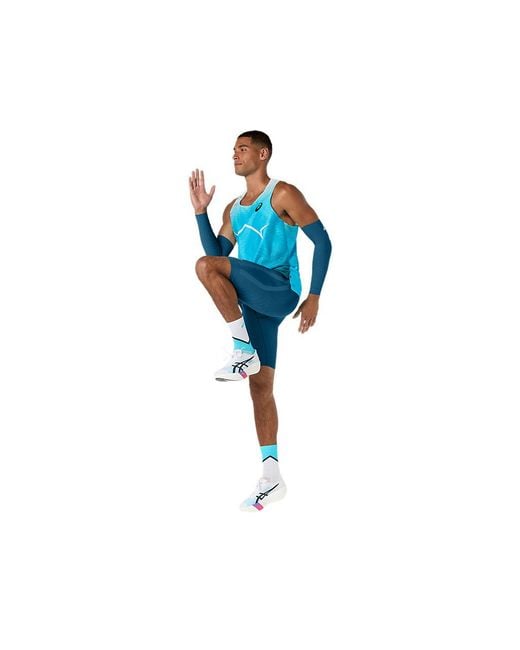 Asics Metaspeed Singlet in het Blue voor heren