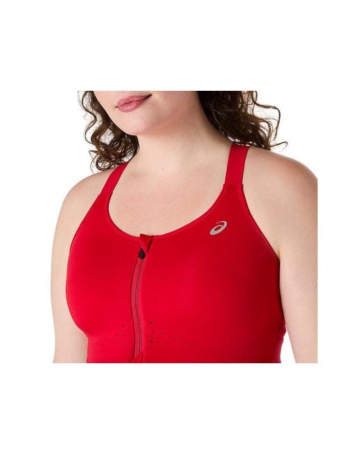 Asics Road Combination Zip Bra in het Red