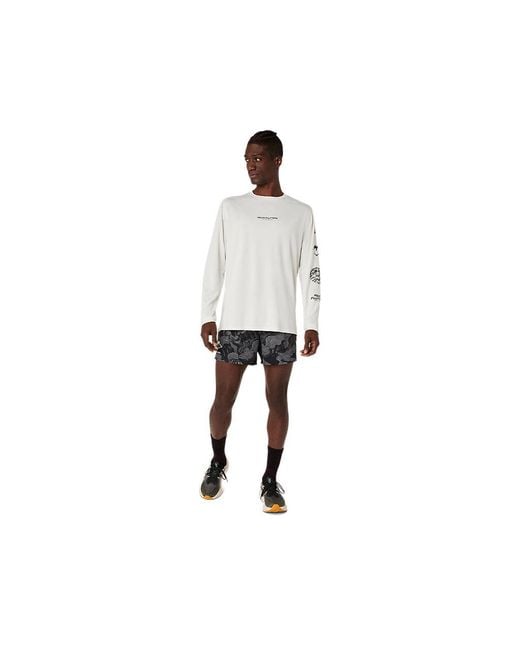 Asics White Fujitrail Logo Ls Top for men