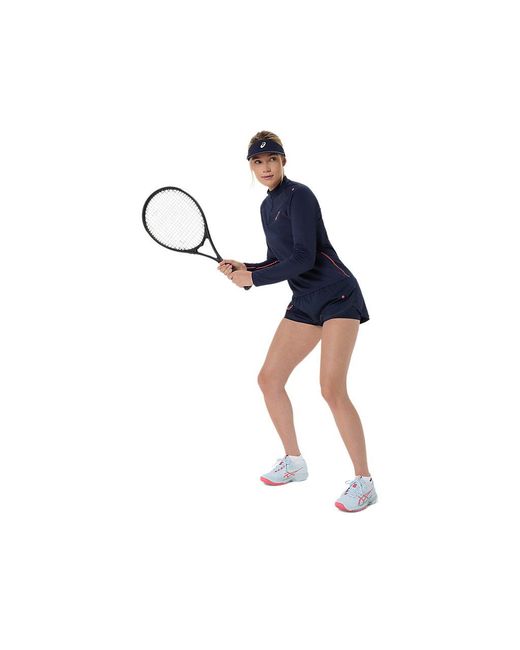 Asics Blue Match 1/2 Zip Ls Top