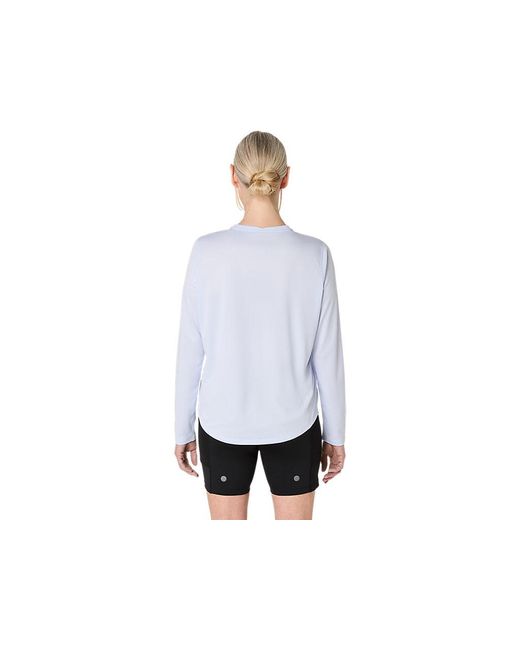 Asics White Fujitrail Logo Ls Top