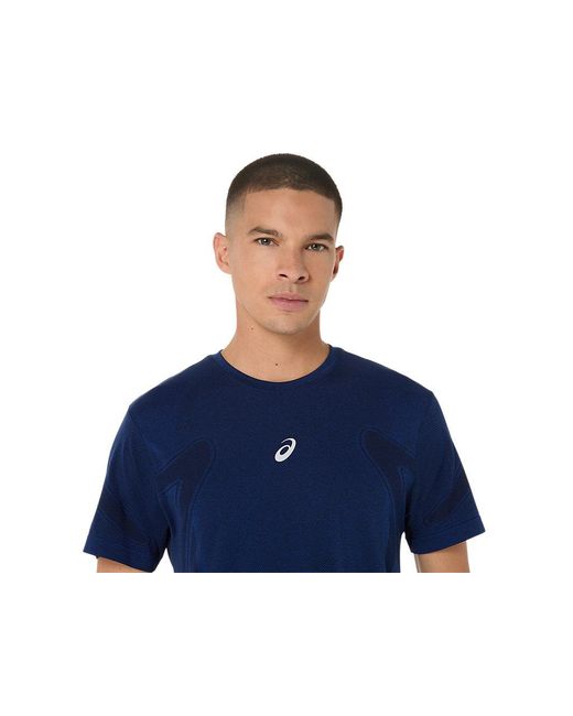 Asics Road Seamless Ss Top in het Blue voor heren