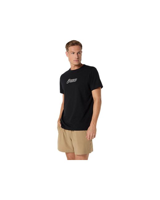 Asics Black Logo Graphic Tee for men