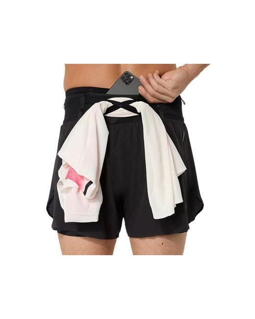 Asics Black Fujitrail Elite Short for men