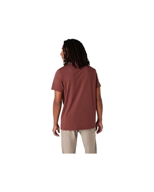 Asics Red Spiral Embroidery Tee for men