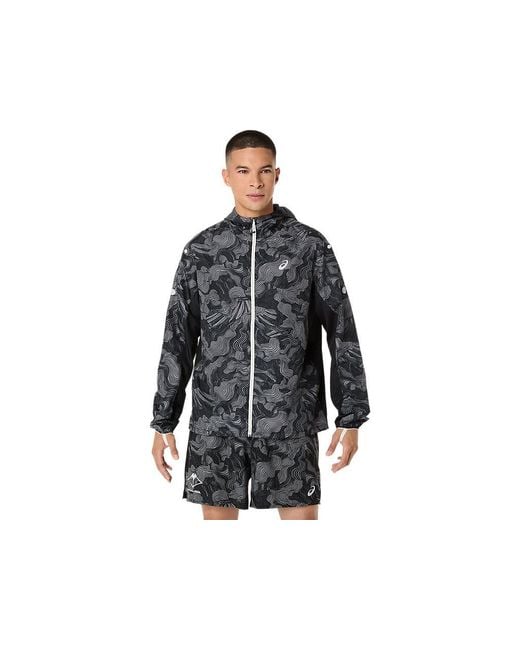 Asics Black Fujitrail Packable Jacket for men