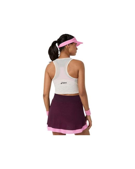 Asics Red Match Jacquard Crop Top