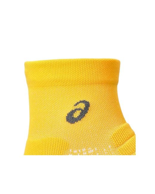 Asics Yellow Performance Run Quarter Sock for men