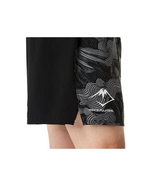 Asics Black Fujitrail All Over Print 5In Short for men