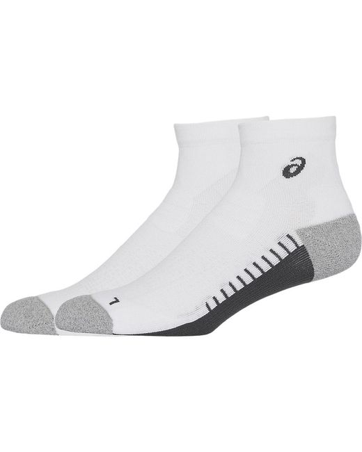 Asics White Performance Run Sock Quarter for men