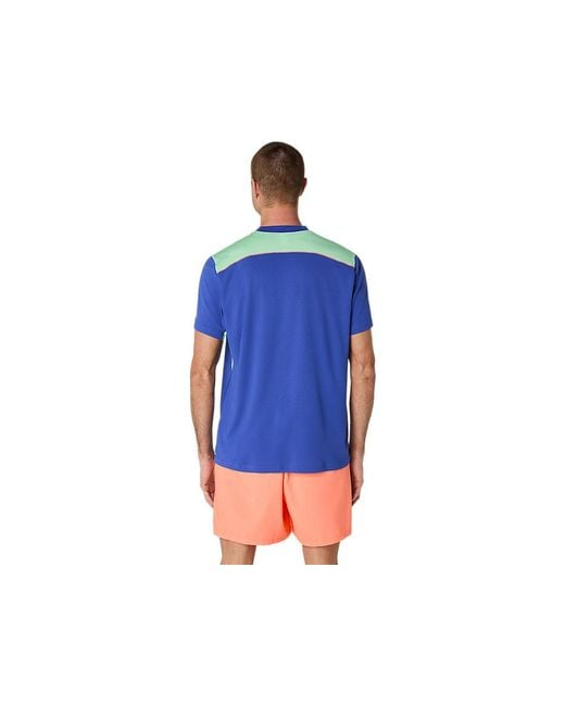 Asics Padel Court Ss Top in het Blue voor heren