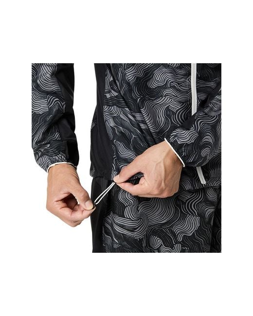 Asics Black Fujitrail Packable Jacket for men