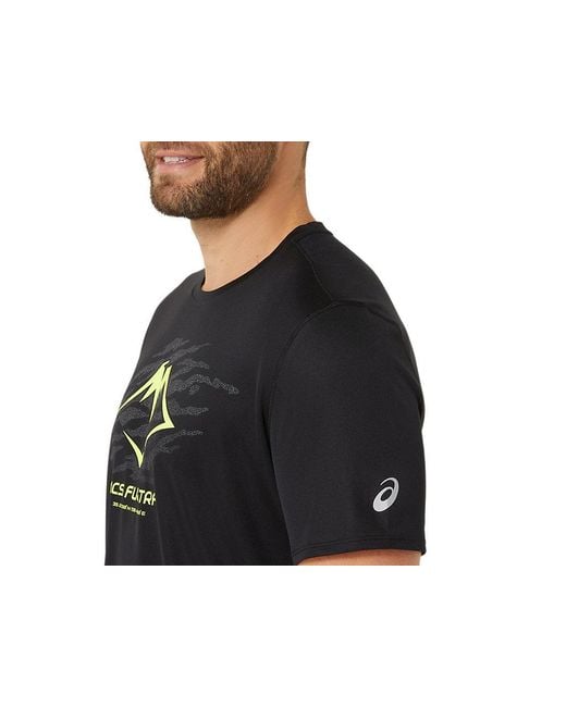 Asics Fujitrail Logo Ss Top in het Black voor heren