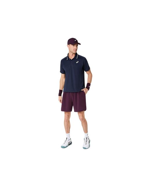 Asics Blue Game Polo Ss Top for men
