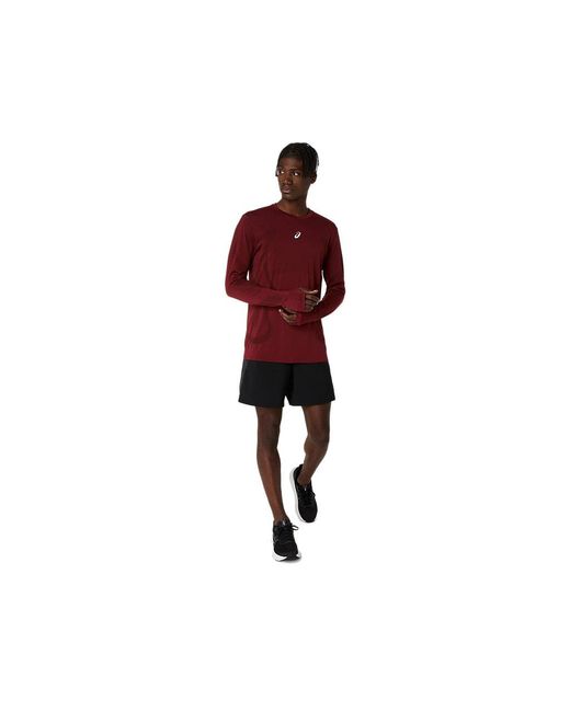 Asics Road Seamless Ls Top in het Red voor heren