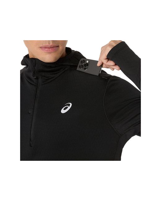 Asics Black Road Winter Ls Hoodie for men
