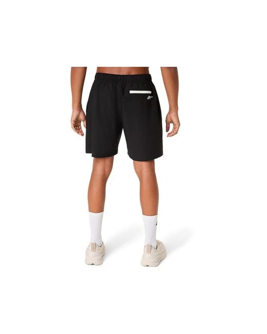 Asics Black Heritage Double Weave 7in Short for men