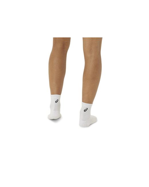 Asics White Quarter Running Socks for men