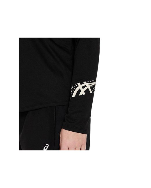 Asics Black Icon 1/2 Zip Ls Top