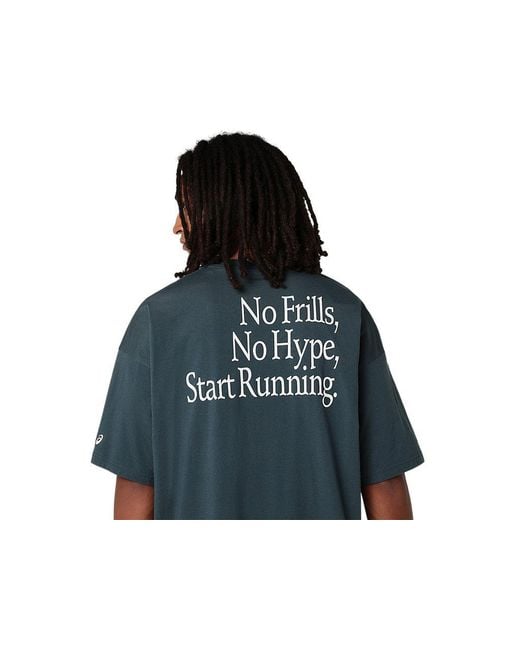 Asics Black Runner Message Graphic Relaxed Tee for men