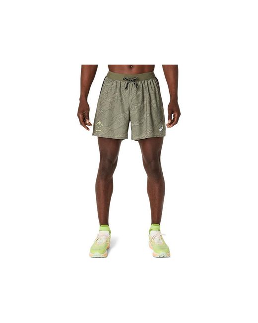Asics Fujitrail All Over Print 5In Short in het Black voor heren