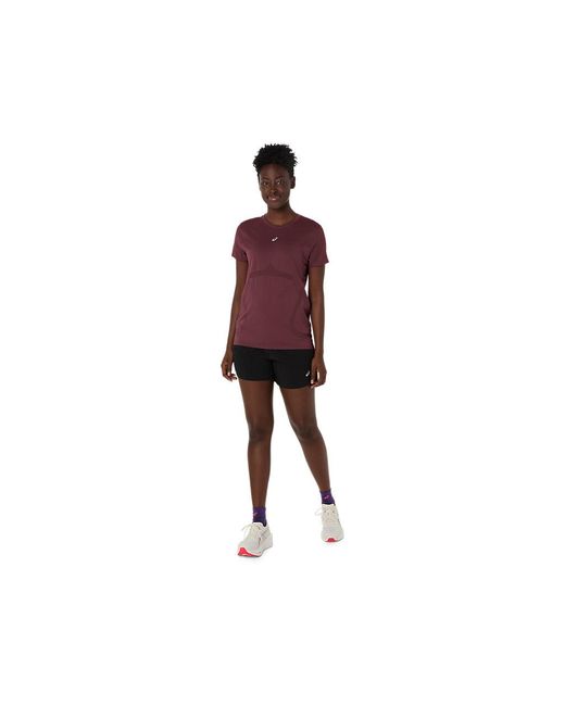 Road Seamless Ss Top di Asics in Red