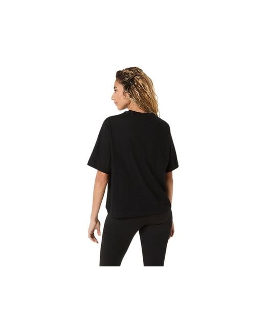 Asics Black Spiral Embroidery Relaxed Tee