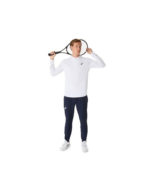 Asics MATCH LS 1/2 ZIP TOP in White für Herren