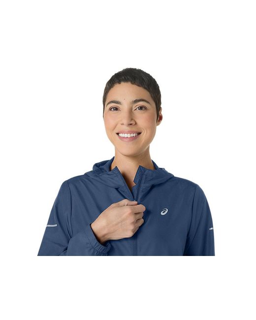 Asics Sport Run Hood Jacket in het Blue